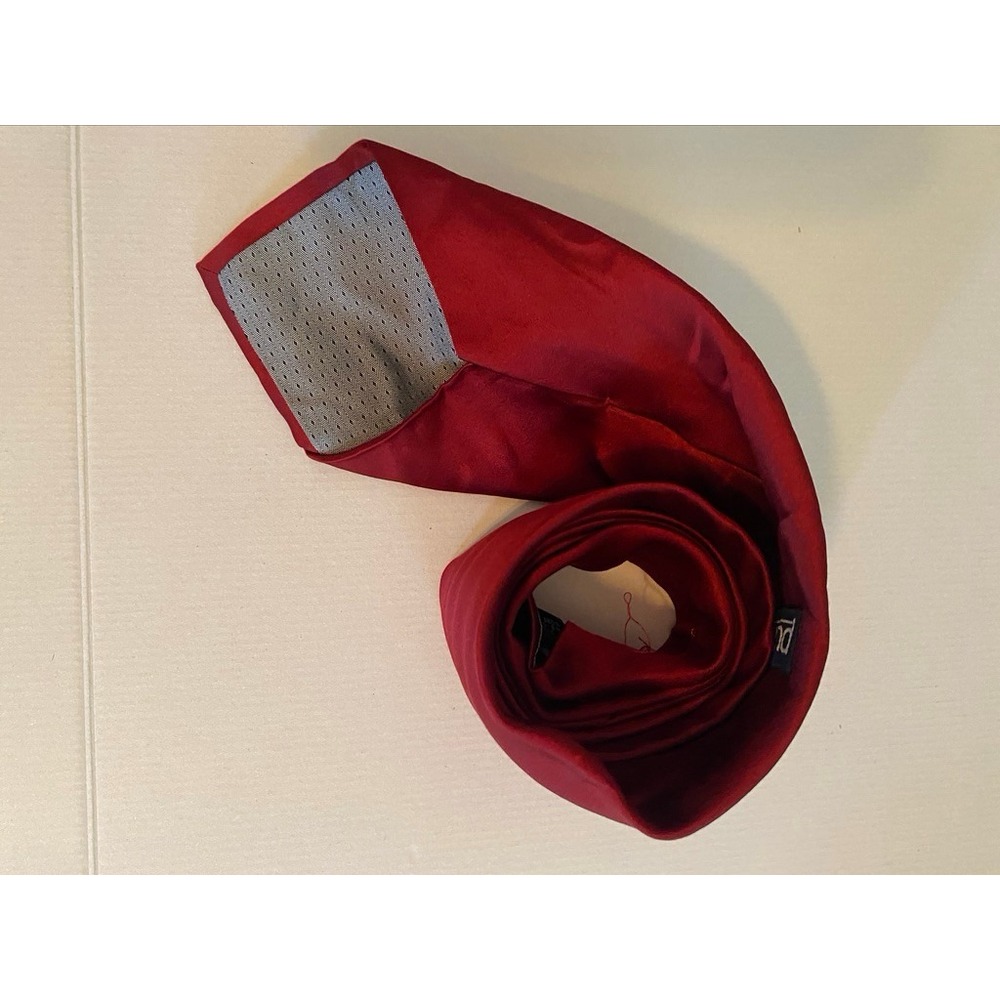 Puritan Mens Red Silk Necktie Solid Satin Formal Business Classic Tie RN 51093